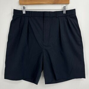Polo Ralph Lauren Chino‎ Shorts Men's 36 Navy Blue Silk Blend Zip Fly Solid 8"